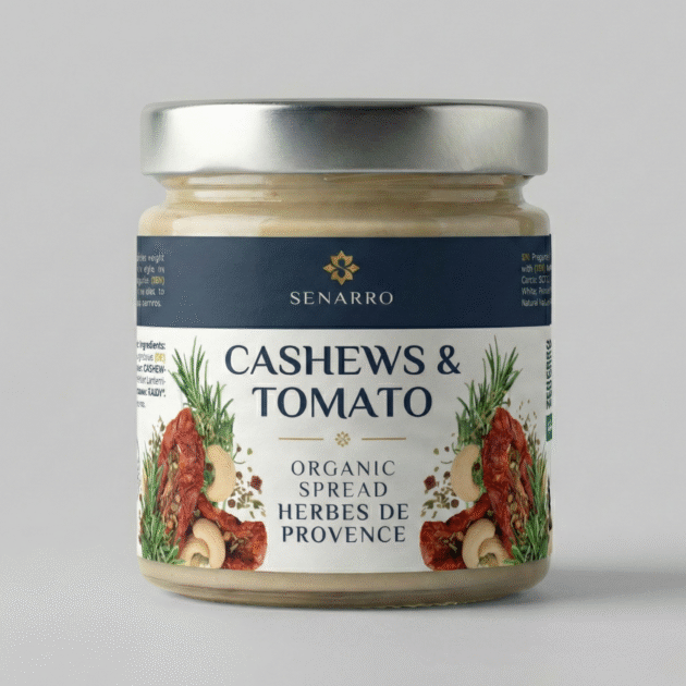 Bio-Veganer Brotaufstrich aus Cashewnüssen, Tomaten und Kräutern